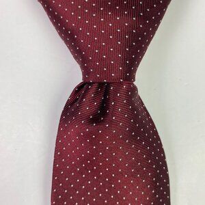 NEW Jos A Bank Executive Collection Necktie Tie Burgundy Polka Dot Silk NWT